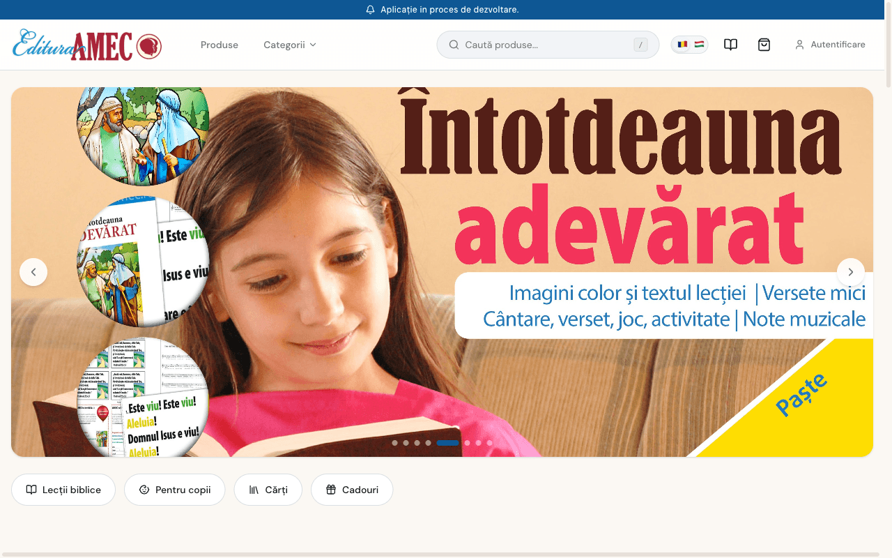 Libris storefront showing the Editura AMEC book catalog